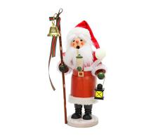Alexander Taron 35-273 Christian Ulbricht Räucherstäbchen-Santa mit Laterne und Stab mit Glocke, 29 x 13 x 14 cm, Weiß
