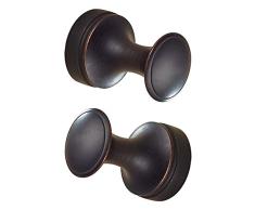 BigBig Home Garderobenleiste aus Messing mit orb-Finish, Super Power Wandhalterung, Badhaken, für Schlafzimmer, Badezimmer, Küche, Hotel, Garage. (Schwarz, 2 Stück) Modern 2pcs Orb Finish Coat Hook