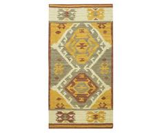 Jute & Co. Kilim Teppich, Läufer Original Hochwertige handgewebt, Wolle, Mehrfarbig