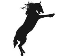 INDIGOS 4051095052029 Wandtattoo w609 springendes Pferd Wandaufkleber in 3 Größen, 120 x 66 cm, schwarz