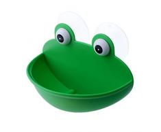 Kxtffeect 1PCE Schnitt Frosch Styling Seifenschale Halter, Silikon Tragbare Seifenschale Halter für Dusche, Bad, Küche, Counter Top, Reisen Grün