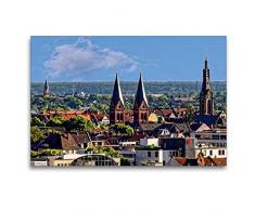 Premium Textil-Leinwand 120 x 80 cm Quer-Format Heidelberg-Weststadt - Blick über die Weststadt | Wandbild, HD-Bild auf Keilrahmen, Fertigbild auf hochwertigem Vlies, Leinwanddruck von Thomas Seethaler Fotografie