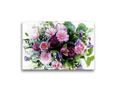 Premium Textil-Leinwand 45 x 30 cm Quer-Format Bunter Blumenstrauß | Wandbild, HD-Bild auf Keilrahmen, Fertigbild auf hochwertigem Vlies, Leinwanddruck von Martina Cross