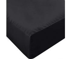 Utopia Bettwäsche Spannbetttuch, Falten, verblassen und schmutzabweisend, hypoallergen, beinhaltet EIN Spannbetttuch, Mikrofaser, schwarz, King Size