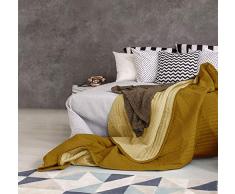 Summer Q-SUMMER-senape/crema-2P Sommer Steppdecke Senf/creme, 100% Microfiber, 2 PLÄTZE