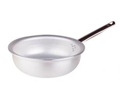 Pentole Agnelli Pfanne Quarzheizstrahler mantecare, aus Aluminium, Edelstahl, Silber 24 cm Silber/schwarz