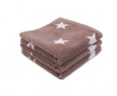 LASA Handtuch Stars – Für Frisiertisch, 33 x 50 cm, Waschbecken, 50 x 100 cm 70 x 140 cm braun