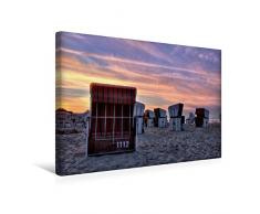 Calvendo Premium Textil-Leinwand 45 cm x 30 cm quer, Strand Usedom | Wandbild, Bild auf Keilrahmen, Fertigbild auf echter Leinwand, Leinwanddruck Menschen Menschen