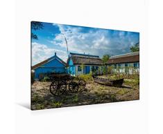 Premium Textil-Leinwand 120 x 80 cm Quer-Format Landhaus im Donaudelta | Wandbild, HD-Bild auf Keilrahmen, Fertigbild auf hochwertigem Vlies, Leinwanddruck von Photo4emotion.com