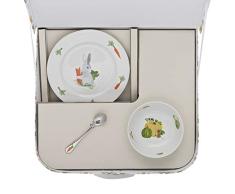 DEGRENNE 231760 Les Amis du Potager Koffer mit Schälchen + Dessertteller + Kaffeelöffel, mehrfarbig