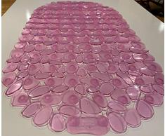 TIKE SMART Badewannenmatte Kieselstein, rutschfest Medium transparentes pink