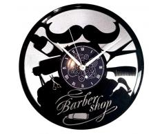 Instant Karma Clocks Wanduhr aus Vinyl LP 33 Instant Karma Geschenkidee Vintage Friseursalon Bellezza Barber Shop (Silber), Leise