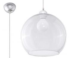 SOLLUX lighting Ball Pendelleuchte, Glas, Transparent/Chrome