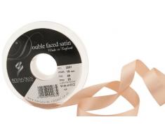 Berisfords 3501 Doppelseitiges Satinband, 20 m x 15 mm, Ecru