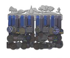 Allied Medaillenbügel – Trailscape – männlich oder weiblich Läufer – Verschiedene Größen erhältlich – Sport Awards Halter Aussteller Halterung Male Figure - 18 Wide with 3 Hang Bars