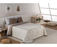 SANDECO Rami Tagesdecke Piqué, aus Polycotton, braun, Einzelbett, 270 x 180 x 1 cm