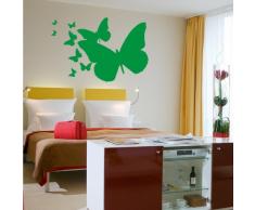 INDIGOS 4052166146029 Wandtattoo w661 Fliegen Schmetterling Wandaufkleber, 96 x 63 cm, grün