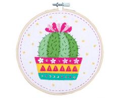 Vervaco PN-0180501 Kaktus Bastelset mit Filz, Baumwolle, mehrfarbig, ca. 16 x 16 cm x 6,4