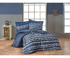 EnLora Home Bettdecke für Einzelbett, Night Blue White Grey, 155 x 200 cm, 2 Einheiten