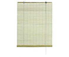 GARDINIA Bambus-Rollo Natur, Decken- oder Wandmontage, Lichtdurchlässig, Blickdicht, Alle Montage-Teile inklusive, 60 x 160 cm (BxH)