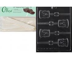 Cybrtrayd 45st50-h170 Cute Frankenstein Lolly Halloween Schokolade Candy Form mit 50 11,4 Lollipop Sticks