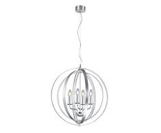 Trio Leuchten Candela 102000405 Kronleuchter, Metall, Aluminium Gebürstet