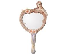 Zarte Multi Colored Art Nouveau Poppy Lady mit Vine Hand Spiegel