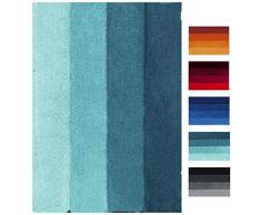 Spirella Badteppich Badematte Badvorleger Duschvorleger Mikrofaser Hochflor flauschig 60x90 cm – Türkis/Petrol