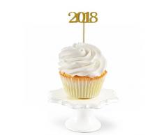 KAZIPA 2018 Cupcake Picks/Lebensmittel Topper für Graduation Dekorationen DIY Party Gold