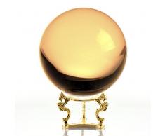 amlong Kristall Kristall Kugel 150 mm (6 in.) mit Golden Dragon Ständer und Geschenk-Paket, Glas, gelb