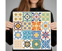 RoyalWallSkins Fliesenaufkleber 10,2 x 10,2 cm – Set von 16 – Selbstklebende Fliesenaufkleber zum Abziehen und Aufkleben für Backsplash Badezimmer Küche Zuhause Utena Tad170617