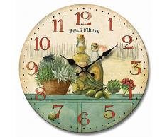 Molhome Vintage Wanduhr 34 x 34 x 4 cm Mehrfarbig