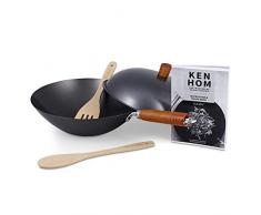 Ken Hom KH331051 Wok, Karbonstahl, Schwarz