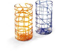Deagourmet 126, Sole&Ghiaccio Set aus 2 mundgeblasenen Longdrink-Gläsern in Geschenkbox mit Fenster