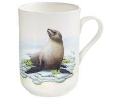 Maxwell & Williams Animals of The World Seehund, Geschenkbox, Porzellan, PBA0009 Becher, weiß, bunt, 10.5 x 7.5 x 10.5 cm