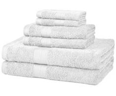 AmazonBasics Waschlappen, farbbeständig, Baumwolle 6-Piece Set 6-Piece Set weiß