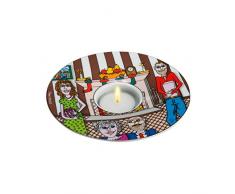 Goebel Christmas with The Family Künstler Teelicht, Hartporzellan, bunt, 15 x 15 x 3.5 cm