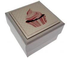 WHITE COTTON CARDS 5,5 x 5,5 cm, Cupcake Hochzeitsbox Geschenkbox, Pink