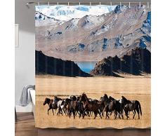 JAWO Duschvorhänge für Badezimmer, Western Mountain und Bauernhof, Tierdeko, Duschvorhang, Profession, Polyester Stoff, 69 x 178 cm