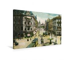 Premium Textil-Leinwand 75 x 50 cm Quer-Format Frankfurt am Main, Kaiserstraße mit Springbrunnen | Wandbild, HD-Bild auf Keilrahmen, Fertigbild auf hochwertigem Vlies, Leinwanddruck von Jens Siebert