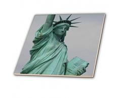 3dRose CT 59247 _ 4 Die Gracious Freiheitsstatue Overlooking Ihrer Vielseitige Visitors-Ceramic Fliesen, 12 Zoll