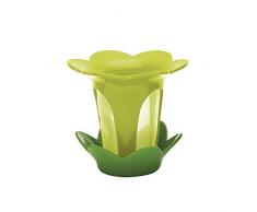 zakdesigns Teefilter mit Untersetzer Blume in grün, SAN-Kunststoff, 28x28x12 cm