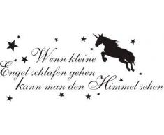 INDIGOS WG30043-80 Wandtattoo w043 Spruch Wenn kleine Engel schlafen kann man den Himmel sehen 120 x 50, braun