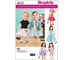 Simplicity 8072 Schnittmuster für Puppenkleider, für 45,7 cm große Puppen