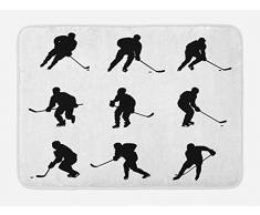 Ambesonne Halloween Badematte, Zombies Dead Men Walking Body in The Doom Mist at Night Sky Haunted Thema, Plüsch Bad Decor Mat mit rutschfester Unterseite, Orange Schwarz, Polyester, Multi 23, 29.5 W By 17.5 L