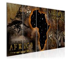 Bilder Afrika Wandbild 150 x 60 cm Vlies - Leinwand Bild XXL Format Wandbilder Wohnzimmer Wohnung Deko Kunstdrucke Braun 5 Teilig - MADE IN GERMANY - Fertig zum Aufhängen 022656c