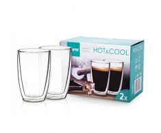 4Home Hot&Cool Coffee Thermo Glasses 200 ml, Glas, Transparent, 7 x 7 x 11 cm, 2-Einheiten