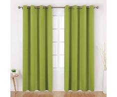 Homeideas Verdunkelungsvorhänge – Set mit 2 Paneelen, Raumverdunkelungsvorhänge/Vorhänge, Thermo-Ösen, für Schlafzimmer und Wohnzimmer W52 X L96 Grün (Fresh Green)