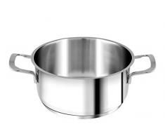 H&H Elodie Kasserolle mit Induktionsboden, 2 Griffe, Edelstahl, 18 cm