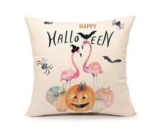 Emotion 4 Kissenbezug für Sofakissen, Halloween, 45,7 x 45,7 cm, Baumwollleinen, Flamingo